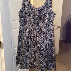 ModCloth Ixia 1X Scribble Dress Black White NWT